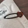 Presilha de cabelo fofa com laço para mulheres, presilha lateral para franja, grampo de cabelo requintado de alta qualidade, presilha reta bico de pato acessório de cabelo
