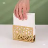 Portarrollos de Papel Cuadrado de Acero Inoxidable Personalidad Creativa Soporte Dorado para Servilletas de Papel Bandeja Cuadrada de Tela Restaurante Occidental Caja Vertical para Servilletas de Papel