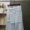 Saia Cover-Up de Renda Moda Coreana Primavera/Verão 2026 com Design Único, Saia Cover-Up de Renda Branca para Mulheres, Sobreposição de Saia com Barra Doce e Versátil