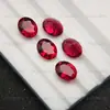 Gema cultivada en laboratorio: Rubí de color rojo sangre de paloma, cultivado en laboratorio, con forma de huevo ovalado, piedra suelta para anillos, colgantes y accesorios de joyería
