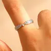 Anillo de Dedo Índice Retro Francés Transfronterizo de Lujo Ligero con Incrustaciones de Cobre y Circonita Anillo de Hoja de Nicho Anillo Versátil Simple Galvanizado
