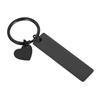 Nuevo Llavero de Joyería de Moda Simple de Lujo Ligero Accesorios de Acero de Titanio Rectangular Corazón de Melocotón Amor Combinación Colgante
