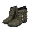 Estação Independente Exportação Transfronteiriça Europeia e Americana Sapatos Femininos Outono e Inverno 2020 Salto Grosso Tamanho Grande Cinto Botas Curtas para Mulheres