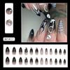 Bonitas uñas postizas con diseño de estrella y almendra, estilo fantasma, con atmósfera de festival de Halloween