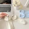 Calcetines Blancos Bordados de Lunares con Cachorros para Mujer, Calcetines Tobilleros de Primavera y Otoño, Calcetines Cortos de Algodón Puro Lindos de Dibujos Animados, Calcetines de Algodón Estilo Coreano