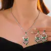 Pendientes de Mariposa Redondos con Tachuelas Plateadas, Diamantes y Borla de Gota de Agua, Pendientes Vintage y Elegantes, Pendientes de Lujo Ligero y de Alta Gama para Mujer