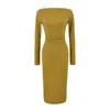 Vestido Longo Bodycon de Manga Longa, Cor Macaron, Uma Manga Só, Decote Assimétrico, Desejo Puro, Vestido Longo com Cintura Franzida, Estilo Hot Girl