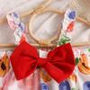 Pedido mínimo ropa infantil 2025 verano nuevo europeo y americano niñas estampado de frutas top sin mangas conjunto de shorts