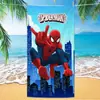 Toalla de playa Marvel Spider-Man de exportación transfronteriza, microfibra ultrafina, doble cara, absorbente, toalla de baño de playa de dibujos animados para niños