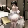 Uniforme de lingerie sexy sedução véu de noiva paixão terno sexy transparente noiva brincar renda doce puro