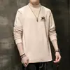 Camiseta de manga larga de forro polar de doble cara para otoño e invierno para hombre, camiseta base unisex casual ajustada con cuello camisero, top engrosado y cálido