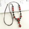 Accesorios de Cerámica con Estilo Étnico Vintage para Mujer, Accesorios de Ropa de Viaje con Nuevo Estilo Chino, Cadena Versátil de Suéter de Nicho