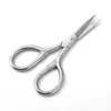 Tijeras de Acero Inoxidable para Recortar Cejas, Tijeras Curvas para Cejas, Tijeras Pequeñas de Maquillaje, Tijeras Compactas Retro Mini para Recortar Vello Nasal y Barba