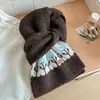 Bufanda de Punto de Mezcla de Lana Estilo Japonés en Color Degradado para Mujer, Calentador de Cuello Colorido Cálido de Otoño e Invierno, Bufanda Gruesa Versátil de Alta Gama