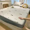 Conjunto de 3 Peças de Tapete Refrigerante Tipo Feijão de Gelo 100% Polietileno Grau Materno e Infantil, Lençol com Elástico, Tapete Macio com Ar Condicionado, Lavável à Máquina 3