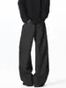 Pantalones de Rayas Negras Plisados con Diseño Estilo Old Money para Hombres y Mujeres, Marca de Moda Primavera y Verano Pantalones Casuales Holgados Hip-Hop