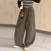 Ropa infantil estilo coreano 2026 colección otoño: Pantalones casuales de algodón de color liso, pierna recta, para niñas, modernos y de corte holgado