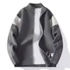 Recomendação de Item Quente Moda Tendência Cor Clássica Bloco de Cores Gola Alta Cardigã Malha Roupa de Fio Masculina Camisa de Fio Fábrica Grossa