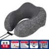 Almohada portátil con forma de U de espuma viscoelástica para viajes, catiónica, extraíble y lavable, para viajes de larga distancia y soporte cervical de avión