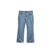 Dia Duplo 2025 Verão Novo Jeans Irregular com Franjas plus size Cintura Elástica Stretch Denim ST1177