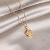 Nova moda micro cravação cor aço titânio colar smiley estrela bolsa zircônia pingente cabaça de jade borboleta corrente clavicular