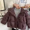 Casaco de Penas Muno Inverno para Meninos Casaco Quente Espesso com Capuz Estilo Coreano Infantil 90 Penugem de Pato Branco Roupa Infantil Top Tendência