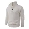 Suéter de punto casual de moda nuevo para otoño/invierno transfronterizo con media botonadura, estilo europeo y americano, camiseta interior gruesa casual para hombre
