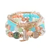 Pulseira Conjunto Boêmia Mais Vendida Transfronteiriça Europeia e Americana Pulseira com Franja de Cristal Multicamadas Pulseira de Contas Moda Feminina