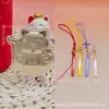 Gato de la Fortuna de Oro Puro 999 Colgante de Oro con Borlas Serie, Cordón para Atraer Riqueza, Popular en Transmisiones en Vivo de Douyin