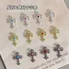 Joyería para Uñas Nueva Transfronteriza Aleación Croxin Oscura Diamante Punk Diamante Tridimensional Cruz Diamante Modelo de Lujo Ligero Más Vendido