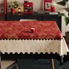 Mantel festivo rojo de Año Nuevo 2026 modelo nuevo, impermeable, a prueba de aceite, lavable, cubierta para mesa de comedor sin esfuerzo, tapete anti-suciedad para mesa de Año Nuevo