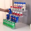Prateleira de Exibição de Bebidas Transparente de Acrílico para Mesa Prateleira de Exibição em Camadas Lanches Suco Prateleira de Armazenamento Multicamadas Prateleira de Supermercado