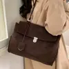 2025 Nuevo Estilo Coreano Simple Bolso de Mano Tote de Gran Capacidad para Viajes de Negocios para Mujer Invierno Retro Versátil Bolso de Hombro Cruzado