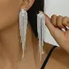 Estilo Europeo y Americano Cadena de Garras de Pedrería Resistente Conjunto de Pendientes con Borlas y Collar Joyería de Moda de Gama Alta para Bodas Nupciales Ecológica