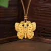 Loja de Ouro Mesmo Estilo Saco Ruyi Filigrana Portátil Buda de Ouro Oito Tesouros Bússola Colar Clavícula Presente Exquisito para Namorada