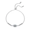 Bestseller transfronterizo pulsera ajustable de plata de ley S925 con circonita y diamante individual para mujer, joyería de moda estilo commuter de lujo ligero al por mayor