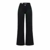 Pantalones de Mezclilla Sueltos Rectos de Tiro Bajo Estilo Americano Largos Hasta el Suelo Verano 2025 Lavados Vintage Adelgazantes de Pierna Ancha Largos Hasta el Suelo