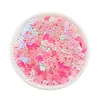 Lantejoulas Flor 7mm Flor de Ameixa de Cinco Pétalas com Furo Médio, Superfície Plana, Cor Leite, Acessórios Perfurados para Joias DIY, Acabamento Perolado