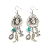 Pendientes Colgantes Creativos de Estilo Vaquero Occidental Transfronterizos Europeos y Americanos Pendientes de Botas Étnicos Retro Imitación Turquesa