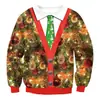 2026 Navidad al por mayor para mujer talla grande, suéter holgado de cuello redondo, sudadera con estampado digital, top para mujer estilo europeo y americano
