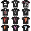 En stock Vlone High Street Big V Mariposa Letra Calavera Esqueleto Limitado Big V Colección Casual Camiseta de Manga Corta para Hombres y Mujeres
