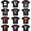 En stock Vlone High Street Big V Mariposa Letra Calavera Esqueleto Limitado Big V Colección Casual Camiseta de Manga Corta para Hombres y Mujeres