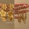 Hija Rica~Aretes de Trigo con Borla Larga Dorada para Mujer, Lujo Accesible Aretes de Gama Alta, Aretes Únicos Exagerados y Atmosféricos