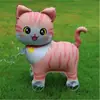 Balão Animal Cartoon Autovedante de Filme de Alumínio Novo Estilo com Corda e Rodas Brinquedo de Barraca de Feira Noturna Carrinho de Puxar para Caminhar Balão
