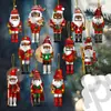 Plano 2D, Conjunto de 12 Peças de Enfeites de Árvore de Natal Temáticos de Quebra-Nozes Pretos, Enfeites de Árvore de Natal em Acrílico