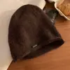 Gorro Feminino, Novo Estilo Outono e Inverno, Para Cabeça Grande, Barra Enrolada, Estilo Retro Coreano, Faz o Rosto Parecer Menor, Gorro de Tricô Quente de Inverno