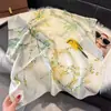 70cm lenço de seda senhoras cross-border novo francês elegante pequeno lenço floral impresso pequeno lenço quadrado com lenço de cabeça atacado