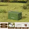 Caja de almacenamiento plegable para camping con puerta lateral, caja de almacenamiento para camping al aire libre, organizador de maletero de coche de gran capacidad con tapa de madera