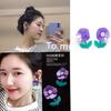 Zhao Ruth Mismos Pendientes Pendientes de Flor Morada Pendientes de Verano para Mujer 2021 Nueva Moda Coreana Elegante Celebridad de Internet