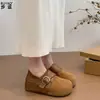 Sapatos slip-on femininos estilo Birkenstock, de couro genuíno, ultrassuaves, com sola grossa e totalmente fechados, disponíveis em dois estilos: mocassins de estampa de leopardo e sapatos Mary Jane